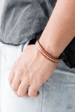 First Class TRAVELER - Brown Bracelet - Paparazzi Accessories Bracelet Bedazzle Me Pretty Mobile Fashion Boutique