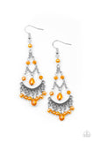 First In SHINE - Orange Earrings - Paparazzi Accessories Earrings Bedazzle Me Pretty Mobile Fashion Boutique