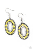Fishing For Fabulous - Yellow Earrings - Paparazzi Accessories Earrings Bedazzle Me Pretty Mobile Fashion Boutique