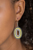 Fishing For Fabulous - Yellow Earrings - Paparazzi Accessories Earrings Bedazzle Me Pretty Mobile Fashion Boutique