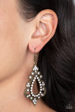 Fit for a DIVA - Brass Earrings - Paparazzi Accessories Earrings Bedazzle Me Pretty Mobile Fashion Boutique