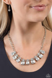 Fitted Fantasy - White Necklace - Paparazzi Accessories Necklace Bedazzle Me Pretty Mobile Fashion Boutique