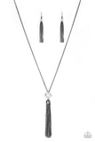 Five-Alarm FIREWORK - Black Necklace - Paparazzi Accessories Necklace Bedazzle Me Pretty Mobile Fashion Boutique