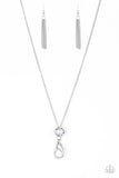Five-Alarm FIREWORK - White Lanyard - Paparazzi Accessories Lanyard Bedazzle Me Pretty Mobile Fashion Boutique