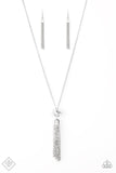 Five-Alarm FIREWORK - White Necklace - Paparazzi Accessories Necklace Bedazzle Me Pretty Mobile Fashion Boutique