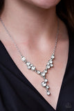 Five-Star Starlet - White Necklace - Paparazzi Accessories Necklace Bedazzle Me Pretty Mobile Fashion Boutique