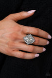 Five-Star Stunner - Black Ring - Paparazzi Accessories Ring Bedazzle Me Pretty Mobile Fashion Boutique