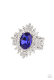 Five-Star Stunner - Blue Ring - Paparazzi Accessories Ring Bedazzle Me Pretty Mobile Fashion Boutique