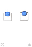 FLAIR and Square - Blue Post Earrings - Paparazzi Accessories Post Earrings Bedazzle Me Pretty Mobile Fashion Boutique