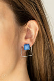 FLAIR and Square - Blue Post Earrings - Paparazzi Accessories Post Earrings Bedazzle Me Pretty Mobile Fashion Boutique