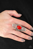 Flair for the Dramatic - Red Ring - Paparazzi Accessories Ring Bedazzle Me Pretty Mobile Fashion Boutique
