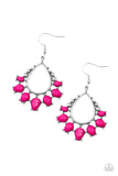 Flamboyant Ferocity - Pink Earrings - Paparazzi Accessories Earrings Bedazzle Me Pretty Mobile Fashion Boutique