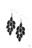 Flamboyant Foliage - Black Earrings - Paparazzi Accessories Earrings Bedazzle Me Pretty Mobile Fashion Boutique