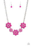 Flamboyantly Flowering - Pink Necklace - Paparazzi Accessories Necklace Bedazzle Me Pretty Mobile Fashion Boutique