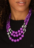 Flamingo Flamboyance - Purple Necklace - Paparazzi Accessories Necklace Bedazzle Me Pretty Mobile Fashion Boutique