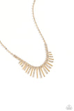 FLARE to be Different - Gold Necklace - Paparazzi Accessories Necklace Bedazzle Me Pretty Mobile Fashion Boutique