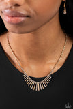 FLARE to be Different - Gold Necklace - Paparazzi Accessories Necklace Bedazzle Me Pretty Mobile Fashion Boutique