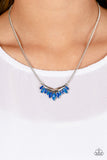 Flash of Fringe - Blue Necklace - Paparazzi Accessories Necklace Bedazzle Me Pretty Mobile Fashion Boutique