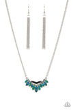 Flash of Fringe - Green Necklace - Paparazzi Accessories Necklace Bedazzle Me Pretty Mobile Fashion Boutique