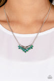 Flash of Fringe - Green Necklace - Paparazzi Accessories Necklace Bedazzle Me Pretty Mobile Fashion Boutique