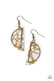 Flashdance Fashionista - Brass Earrings - Paparazzi Accessories Earrings Bedazzle Me Pretty Mobile Fashion Boutique
