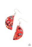 Flashdance Fashionista - Red Earrings - Paparazzi Accessories Earrings Bedazzle Me Pretty Mobile Fashion Boutique