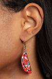Flashdance Fashionista - Red Earrings - Paparazzi Accessories Earrings Bedazzle Me Pretty Mobile Fashion Boutique