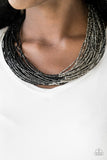Flashy Fashion - Black Necklace - Paparazzi Accessories Necklace Bedazzle Me Pretty Mobile Fashion Boutique