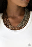 Flashy Fashion - Copper Necklace - Paparazzi Accessories Necklace Bedazzle Me Pretty Mobile Fashion Boutique