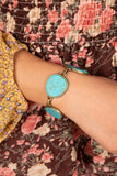 Flat Out Frontier - Brass Bracelet - Paparazzi Accessories Bracelet Bedazzle Me Pretty Mobile Fashion Boutique