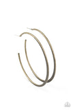Flat Spin - Brass Earrings - Paparazzi Accessories Earrings Bedazzle Me Pretty Mobile Fashion Boutique