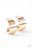 Flatten The Curve - Gold Earrings - Paparazzi Accessories Earrings Bedazzle Me Pretty Mobile Fashion Boutique