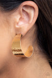 Flatten The Curve - Gold Earrings - Paparazzi Accessories Earrings Bedazzle Me Pretty Mobile Fashion Boutique