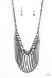 Flaunt Your Fringe - Black Necklace - Paparazzi Accessories Necklace Bedazzle Me Pretty Mobile Fashion Boutique