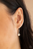 Flaunt Your Fringe - White Necklace - Paparazzi Accessories Necklace Bedazzle Me Pretty Mobile Fashion Boutique