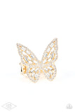 Flauntable Flutter - Gold Ring - Paparazzi Accessories Ring Bedazzle Me Pretty Mobile Fashion Boutique