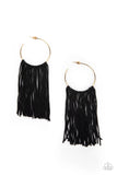 Flauntable Fringe - Gold Earrings - Paparazzi Accessories Earrings Bedazzle Me Pretty Mobile Fashion Boutique