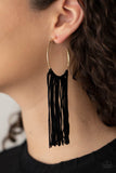 Flauntable Fringe - Gold Earrings - Paparazzi Accessories Earrings Bedazzle Me Pretty Mobile Fashion Boutique