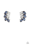 Flawless Fronds - Blue Post Earrings - Paparazzi Accessories Post Earrings Bedazzle Me Pretty Mobile Fashion Boutique