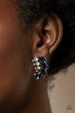 Flawless Fronds - Blue Post Earrings - Paparazzi Accessories Post Earrings Bedazzle Me Pretty Mobile Fashion Boutique