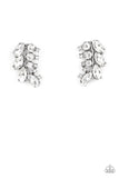 Flawless Fronds - White Post Earrings - Paparazzi Accessories Post Earrings Bedazzle Me Pretty Mobile Fashion Boutique