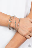 Flawlessly Floral - White Bracelet - Paparazzi Accessories Bracelet Bedazzle Me Pretty Mobile Fashion Boutique