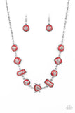 Fleek and Flecked - Red Necklace - Paparazzi Accessories Necklace Bedazzle Me Pretty Mobile Fashion Boutique