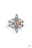 Fleur de Fancy - Brown Ring - Paparazzi Accessories Ring Bedazzle Me Pretty Mobile Fashion Boutique