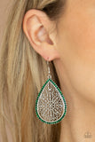 Fleur de Fantasy - Green Earrings - Paparazzi Accessories Earrings Bedazzle Me Pretty Mobile Fashion Boutique