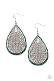 Fleur de Fantasy - Green Earrings - Paparazzi Accessories Earrings Bedazzle Me Pretty Mobile Fashion Boutique