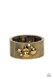 Flickering Fortune - Brass Bracelet - Paparazzi Accessories Bracelet Bedazzle Me Pretty Mobile Fashion Boutique