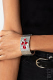 Flickering Fortune - Red Bracelet - Paparazzi Accessories Bracelet Bedazzle Me Pretty Mobile Fashion Boutique