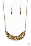 Flight of FANCINESS - Brass Necklace - Paparazzi Accessories Necklace Bedazzle Me Pretty Mobile Fashion Boutique