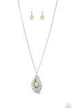 Flight Path - Green Necklace - Paparazzi Accessories Necklace Bedazzle Me Pretty Mobile Fashion Boutique